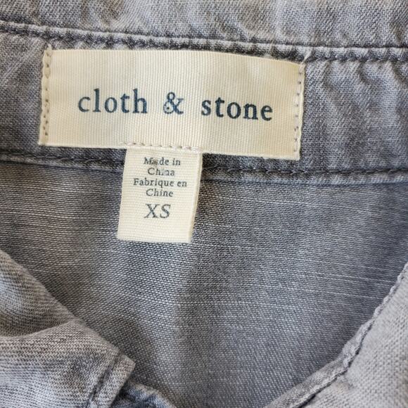 Cloth and Stone Chambray Peplum Button Down Shirt Size XS - Picture 5 of 6
